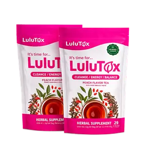 2x verpakkingen Lulutox detox-thee (56 theezakjes)
